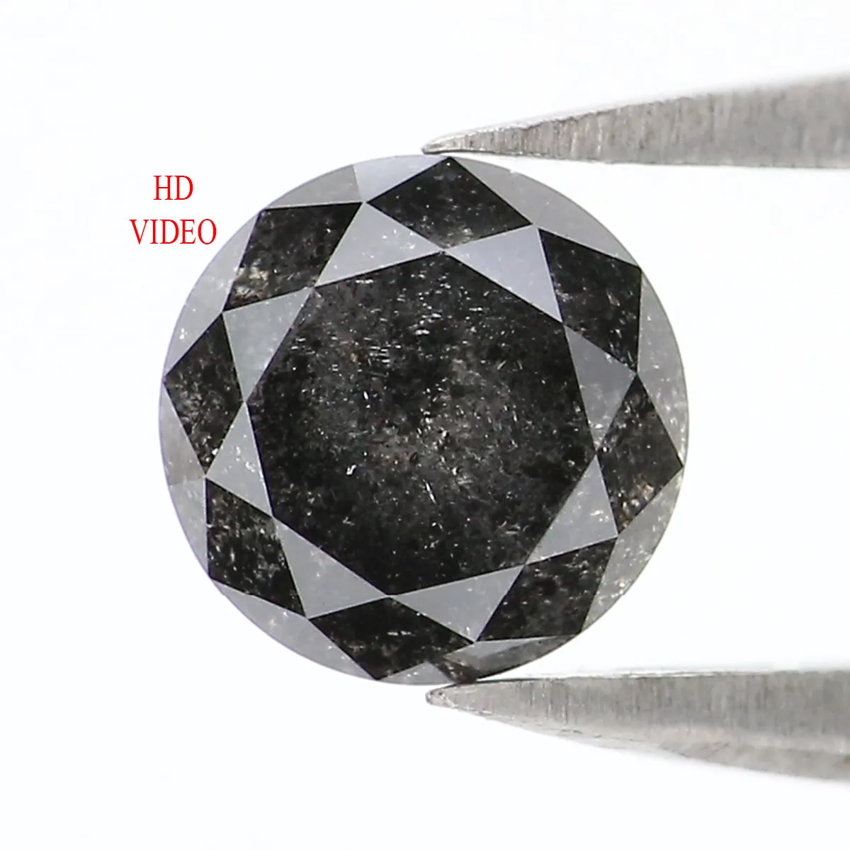 0.83 CT Natural Loose Round Shape Diamond Black Grey Color Round Cut Diamond 5.70 MM Salt And Pepper Round Brilliant Cut Diamond