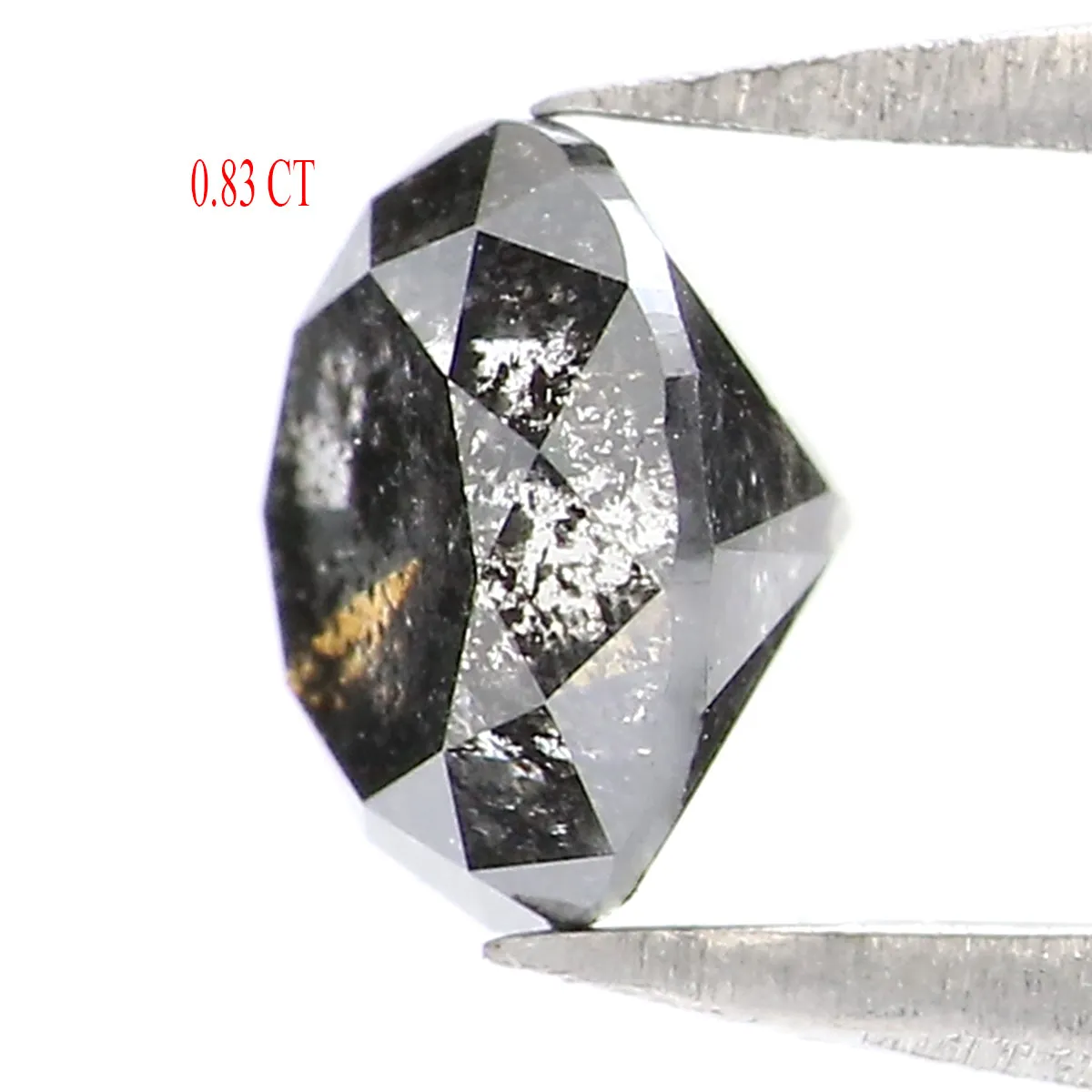 0.83 CT Natural Loose Round Shape Diamond Black Grey Color Round Cut Diamond 5.70 MM Salt And Pepper Round Brilliant Cut Diamond