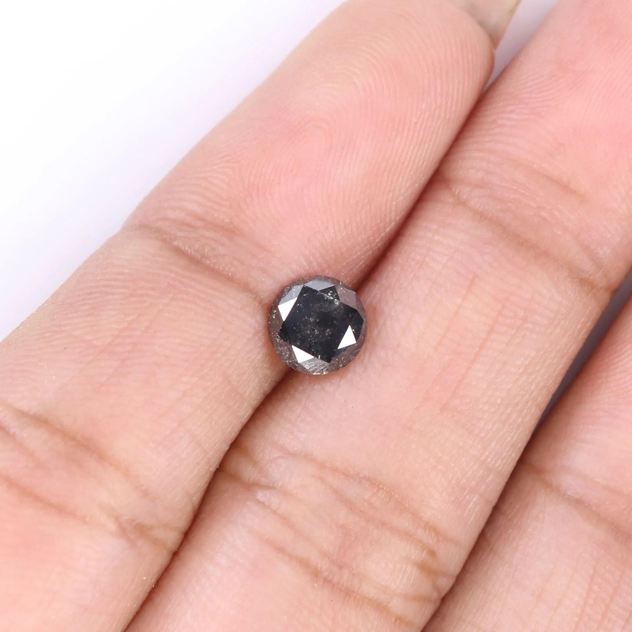 0.83 CT Natural Loose Round Shape Diamond Black Grey Color Round Cut Diamond 5.70 MM Salt And Pepper Round Brilliant Cut Diamond