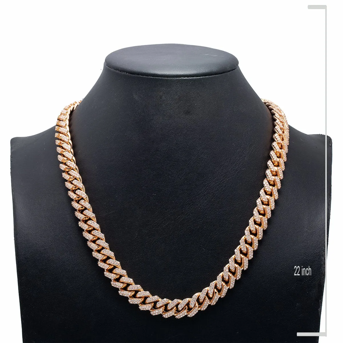 14K Rose Gold 22 Cuban Chain  With 23.76 CT Diamonds