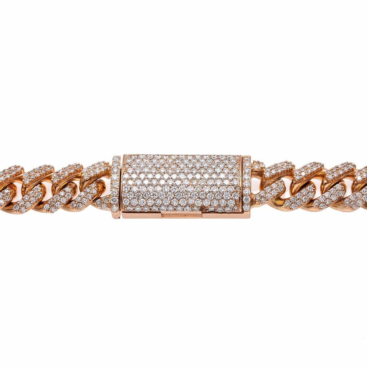 14K Rose Gold 22 Cuban Chain  With 23.76 CT Diamonds