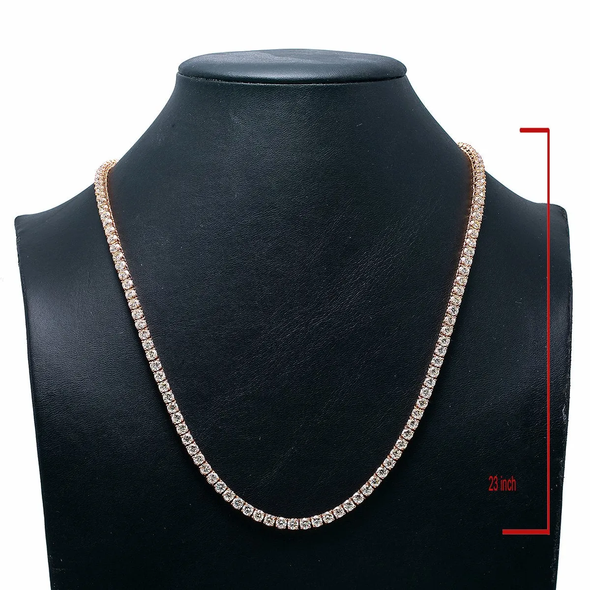 14K Rose Gold 23 Men's Tennis Chain With 35.50 CT Diamonds