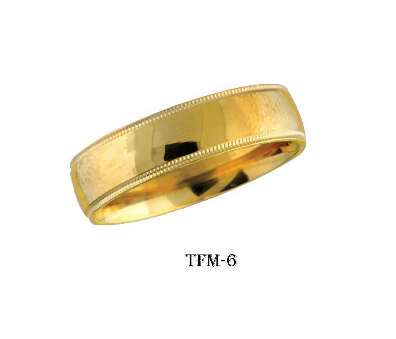 14k Solid Gold Elegant Ladies Modern Shinny Finish Flat Band Ring TFM-6v