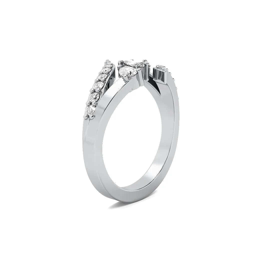 14k White Gold 0.50ct Diamond Swoosh Ring