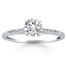 14k White Gold Engagement Ring with Diamond Band Design-rxd42433y28bt