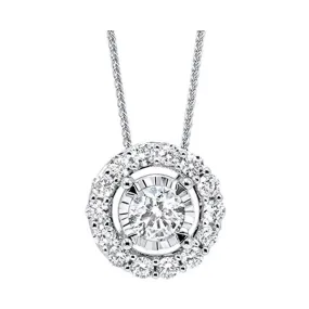 14KT WHITE GOLD DIAMOND (1/10 CTW) PENDANT