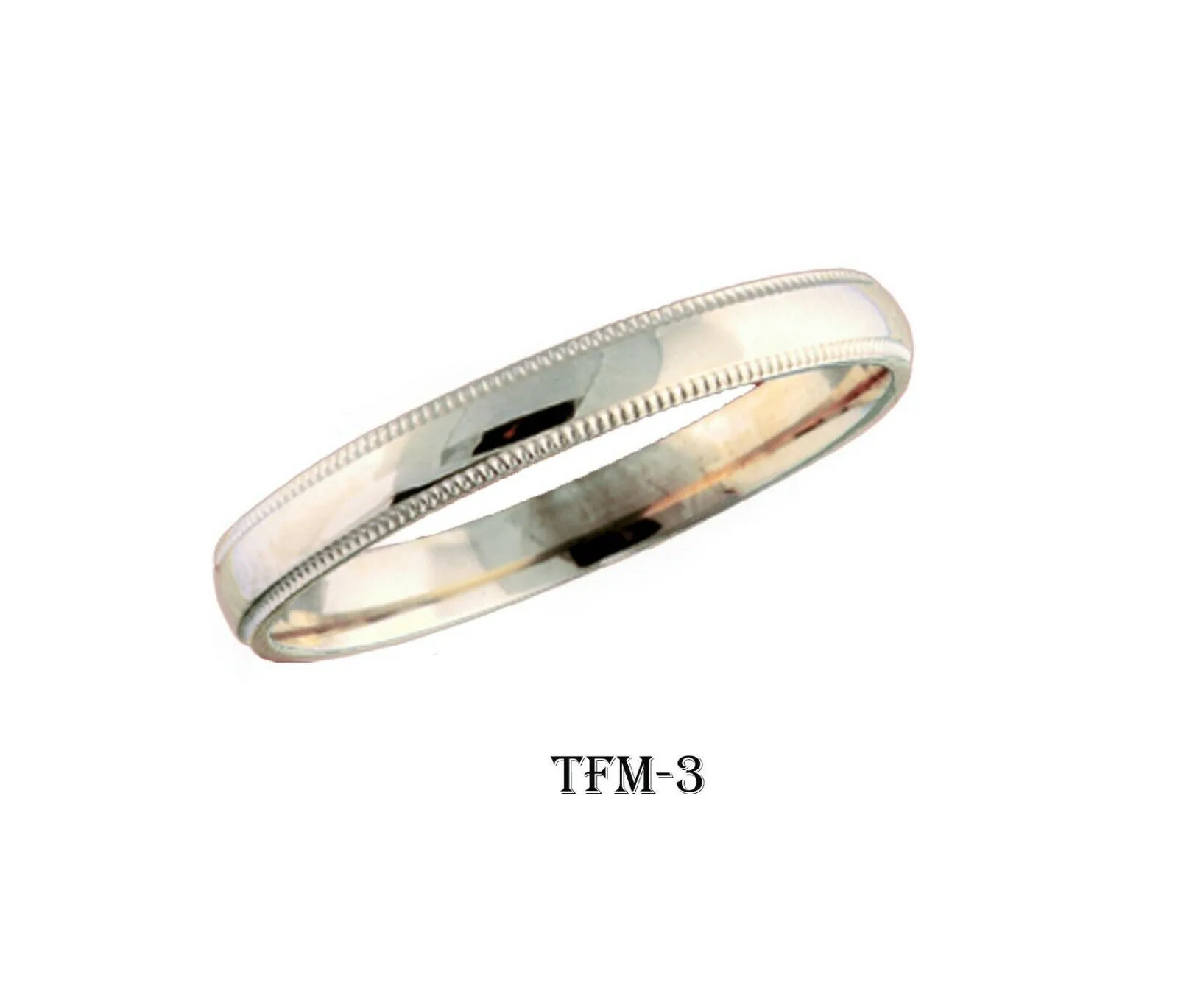 18k Solid Gold Elegant Ladies Modern Shinny Finish Flat Band Ring TFM-3v