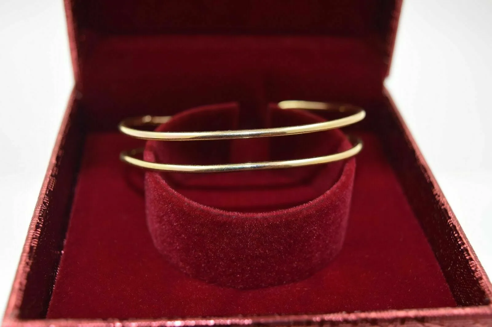 22k Solid Gold ELEGANT WOMEN BANGLE BRACELETADJUSTABLE cuff 2.5 CB240