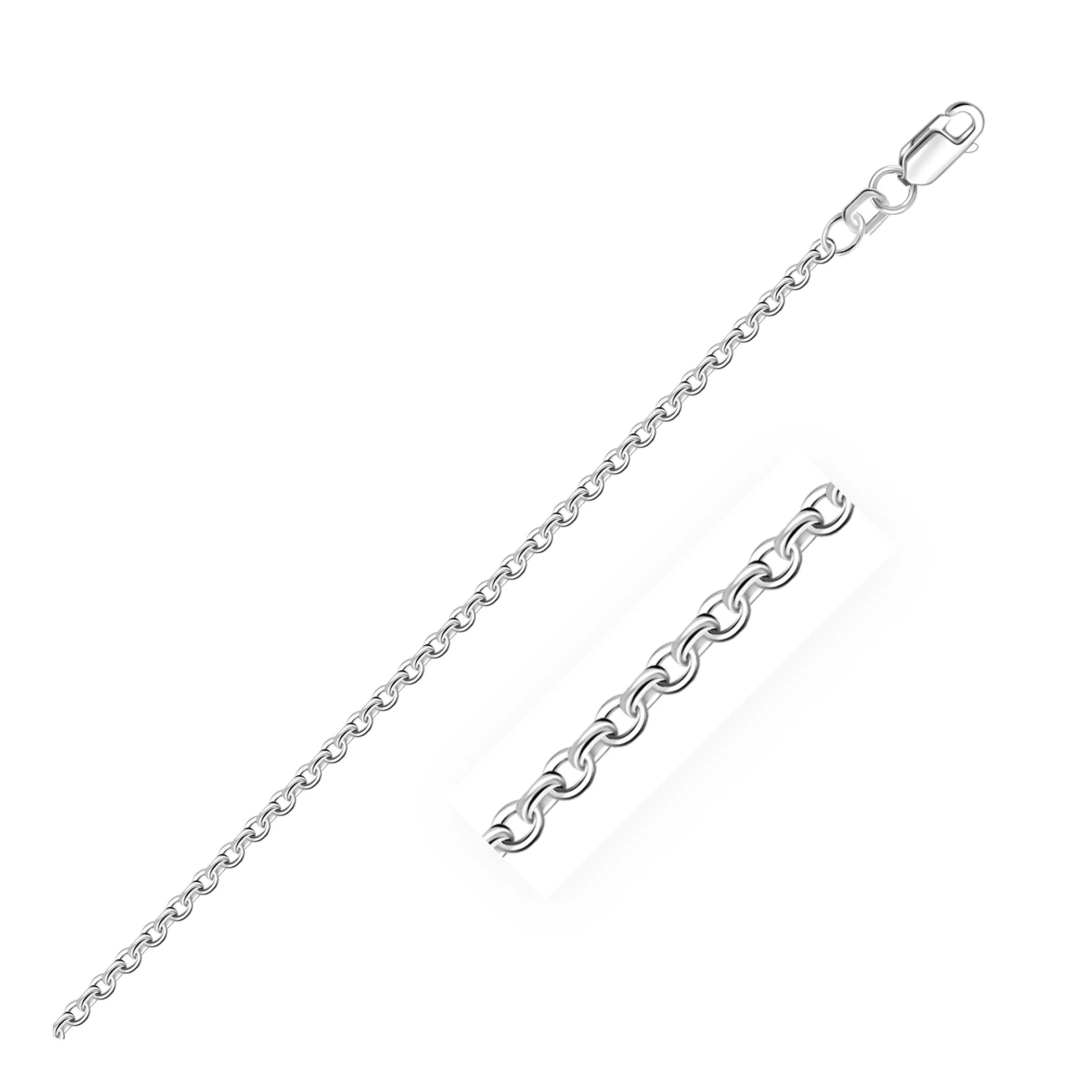 2.3mm 14k White Gold Rolo Chain-rx46334-18