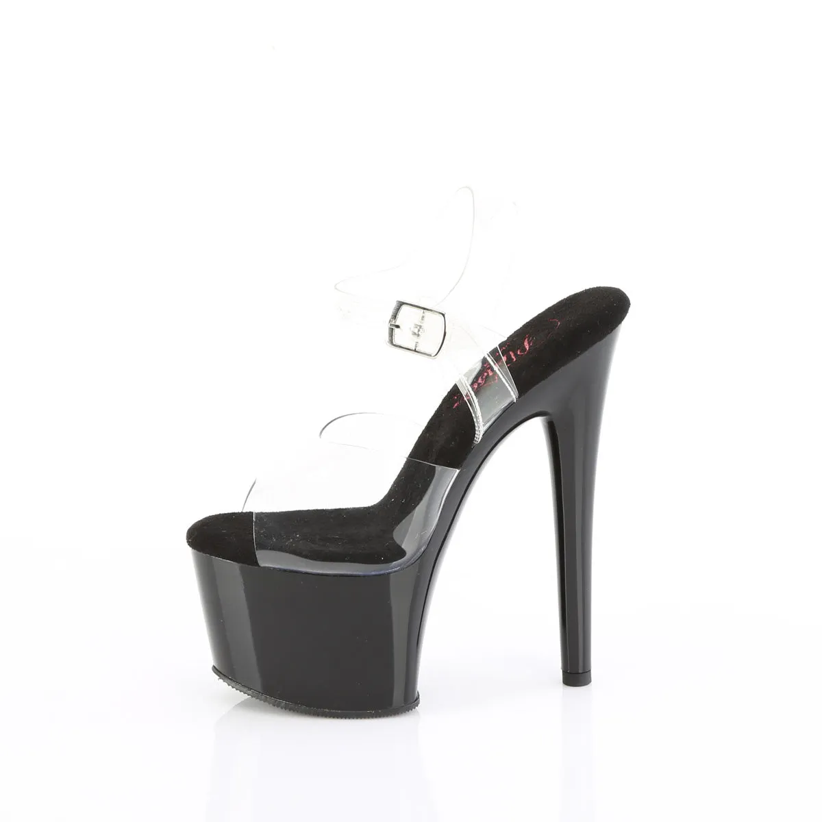 7 Inch Heel PASSION-708 Clear Black