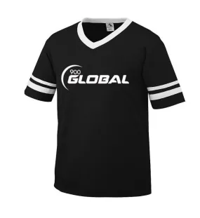 900 Global Men’s Tactical T-Shirt Bowling Sleeve Stripe Jersey 50/50 Black White