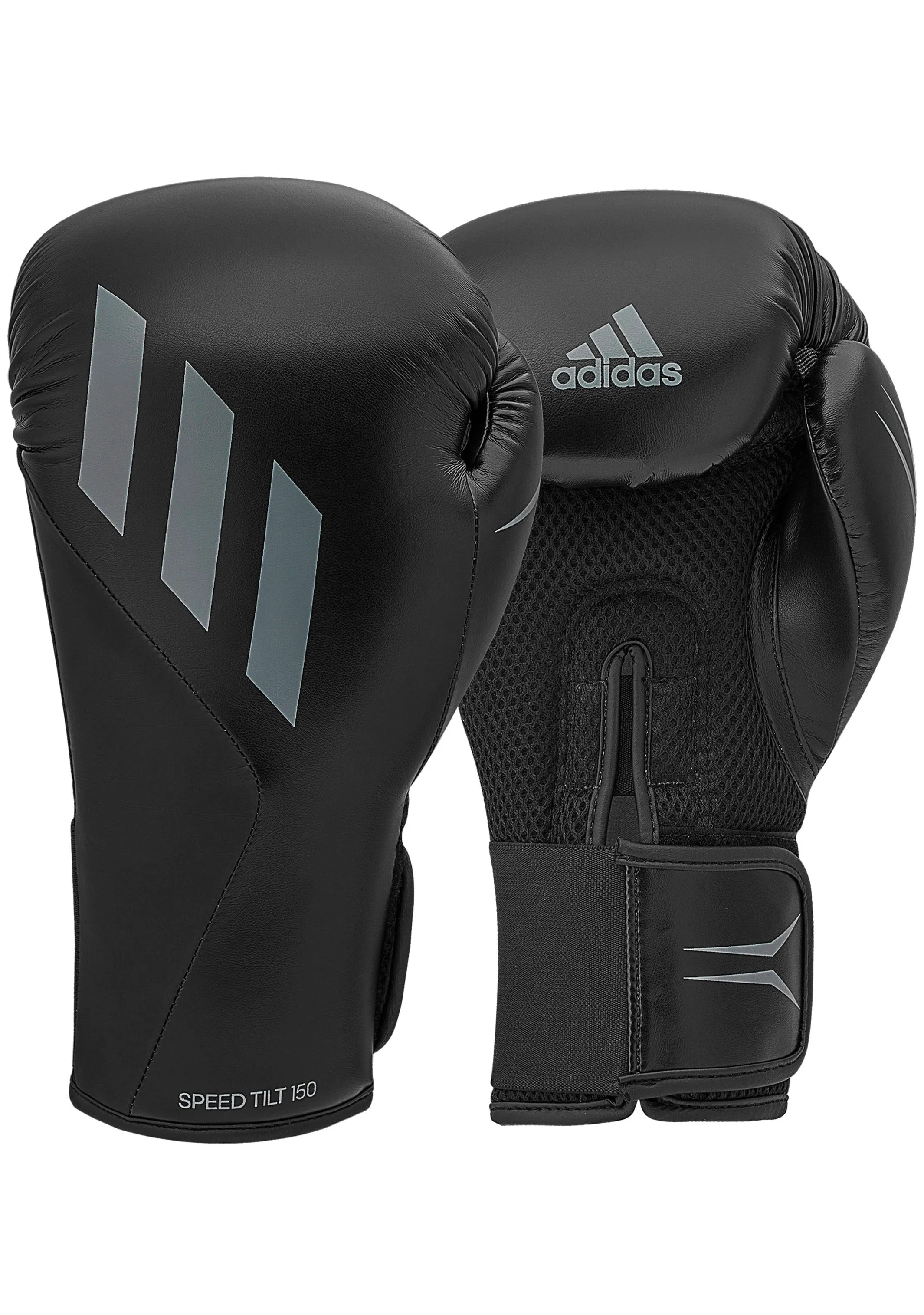 Adidas Speed Tilt 150 Boxing Gloves Black with FREE Adidas Shin Protectors  SPD150TG-BBG BLACK