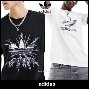 adidas  |Street Style Plain Cotton Logo T-Shirts