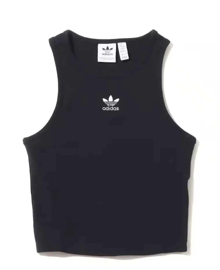 adidas  |Street Style U-Neck Plain Cotton Logo Tanks & Camisoles