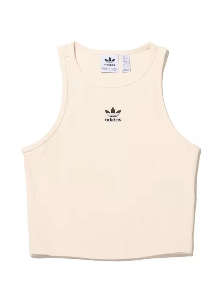 adidas  |Street Style U-Neck Plain Cotton Logo Tanks & Camisoles