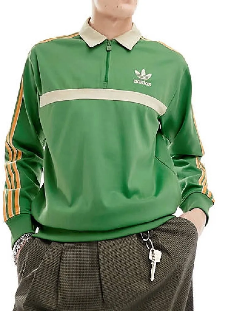 adidas  |Stripes Street Style Long Sleeves Plain Polos