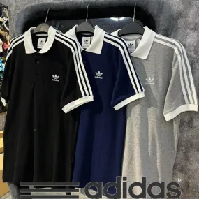 adidas  |Unisex Bi-color Plain Short Sleeves Logo T-Shirts