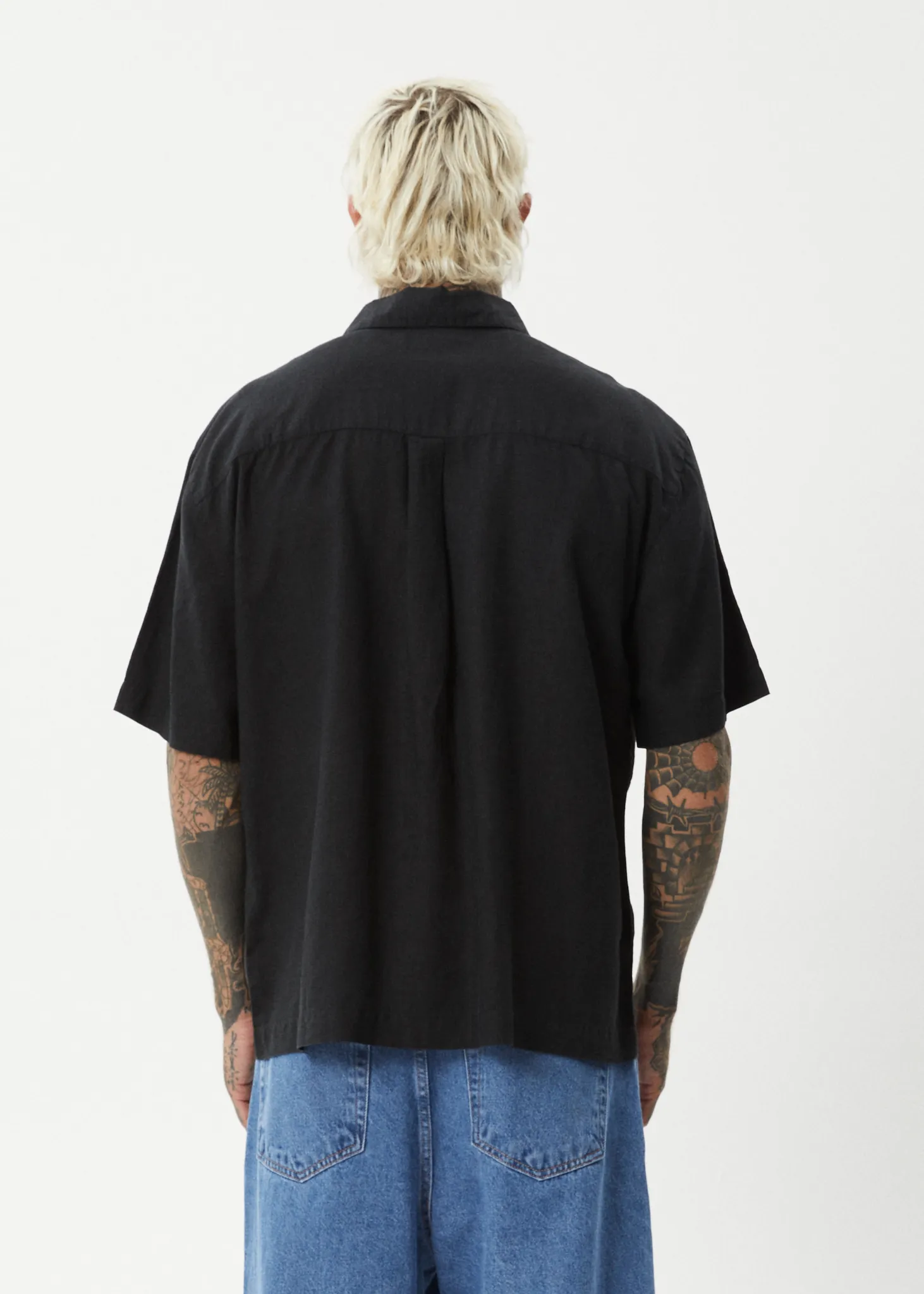 AFENDS Mens Everyday - Short Sleeve Shirt - Black