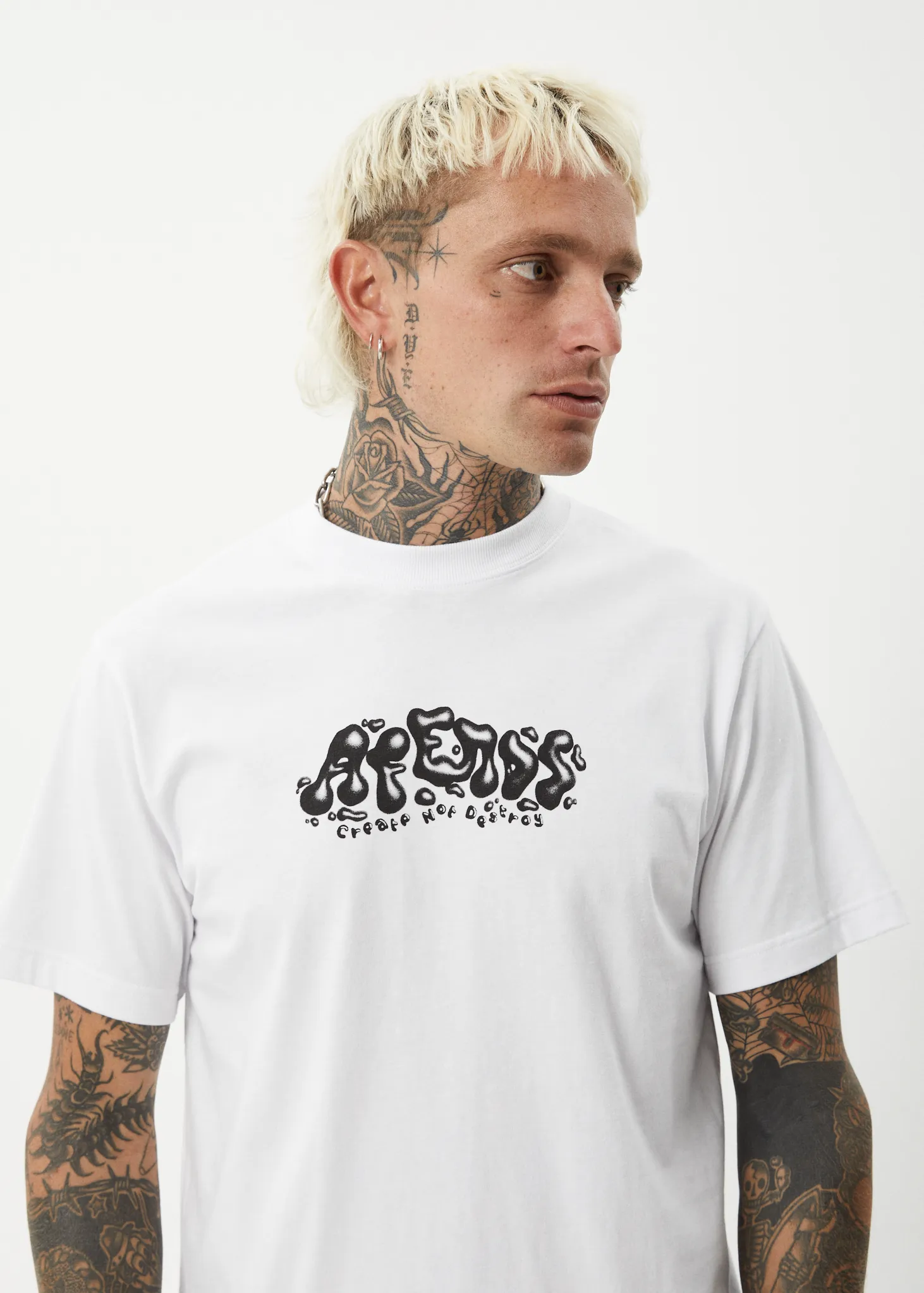 AFENDS Mens Gello - Retro Fit Tee - White