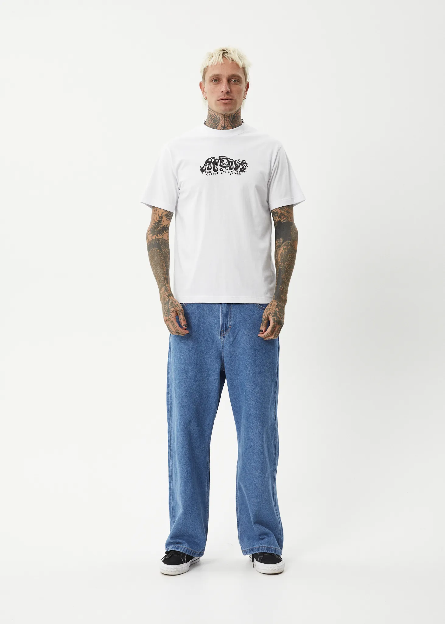 AFENDS Mens Gello - Retro Fit Tee - White