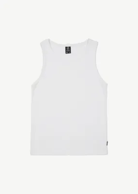 AFENDS Mens Paramount - Rib Singlet - White