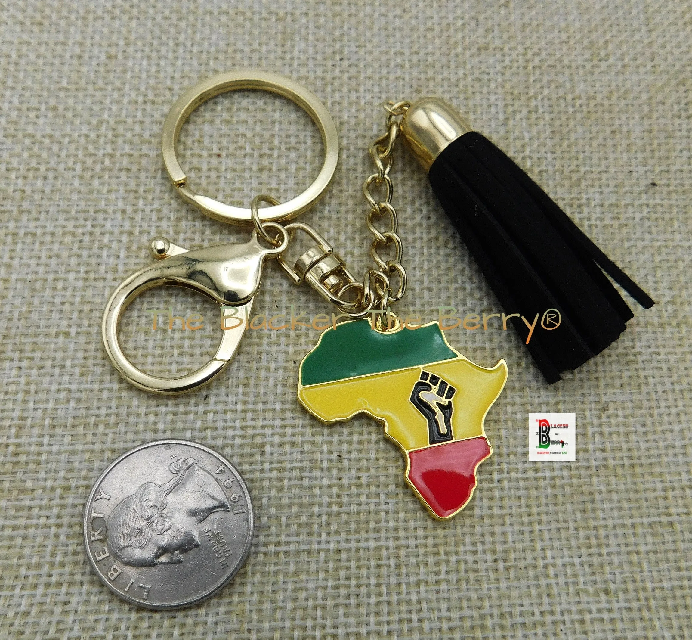 Africa Keychains Red Yellow Green Black Accessories Black Owned