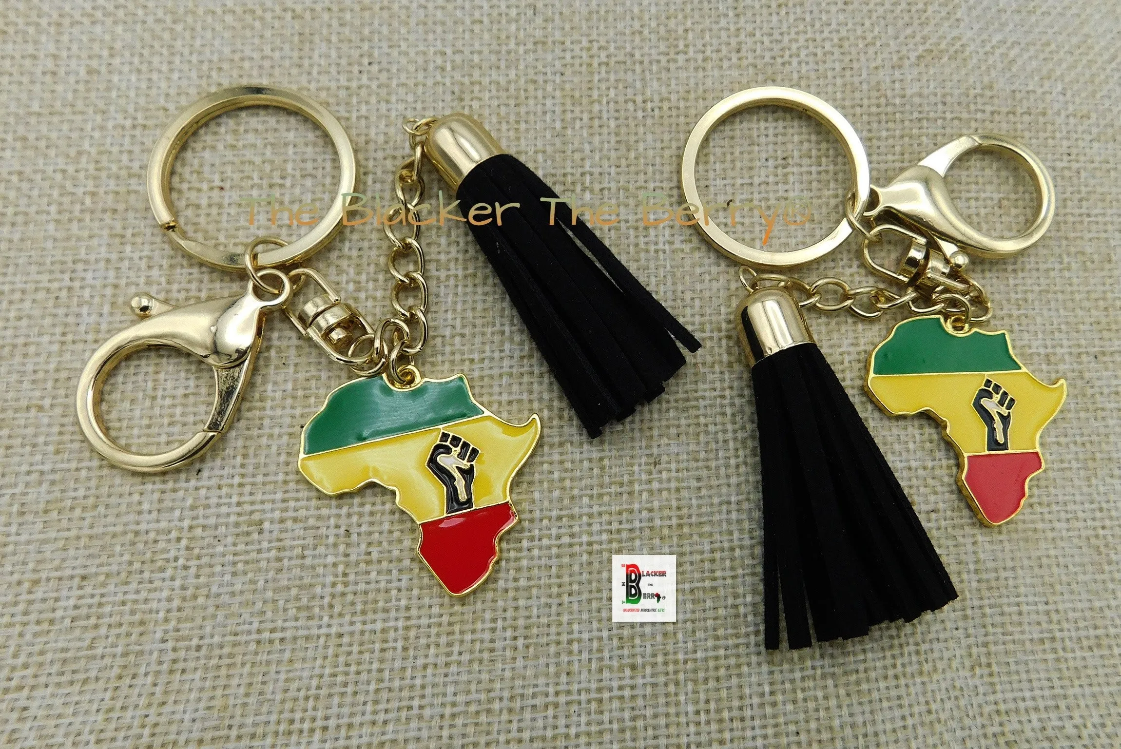 Africa Keychains Red Yellow Green Black Accessories Black Owned