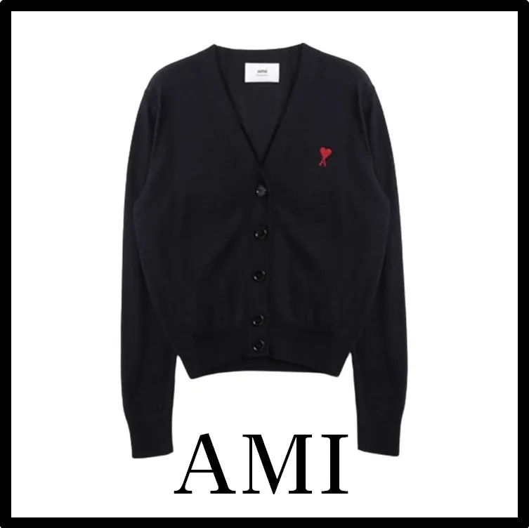 AMI PARIS  |Casual Style Street Style Logo Cardigans