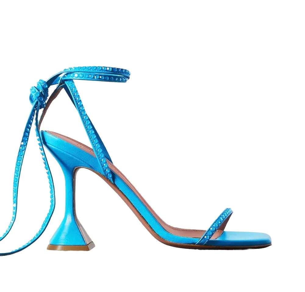 AMINA MUADDI - Sandals blue laces and crystals size 39 EU