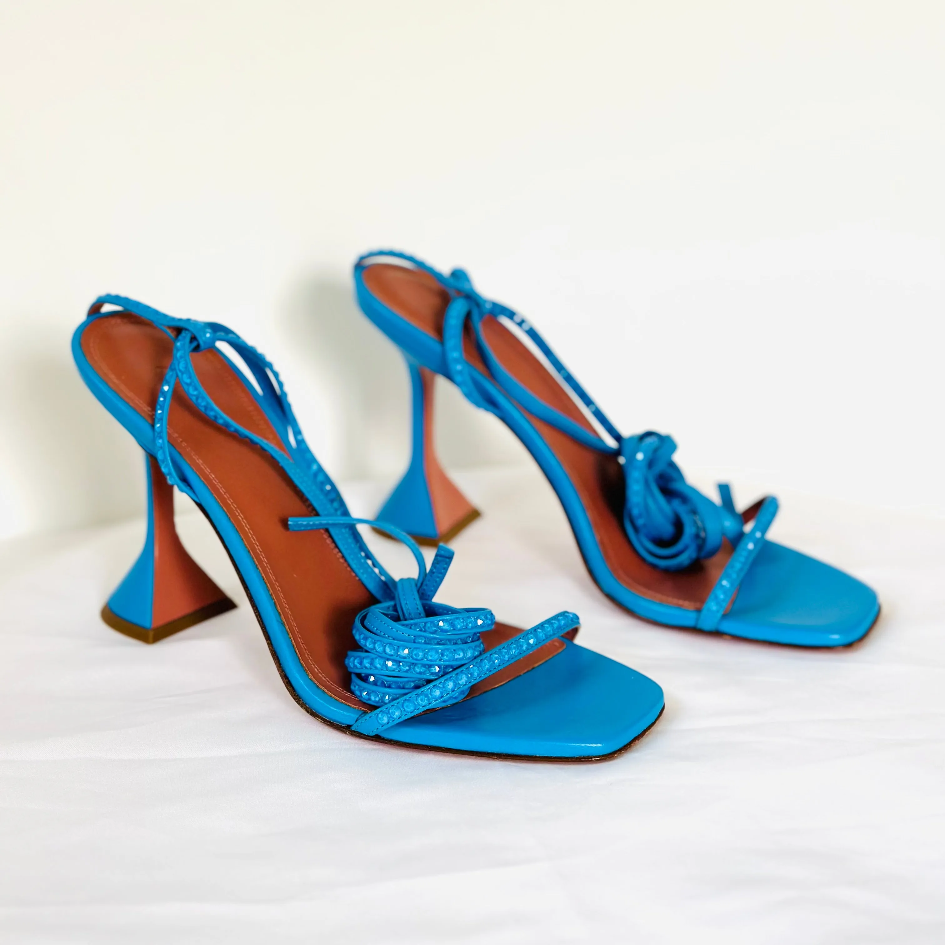 AMINA MUADDI - Sandals blue laces and crystals size 39 EU