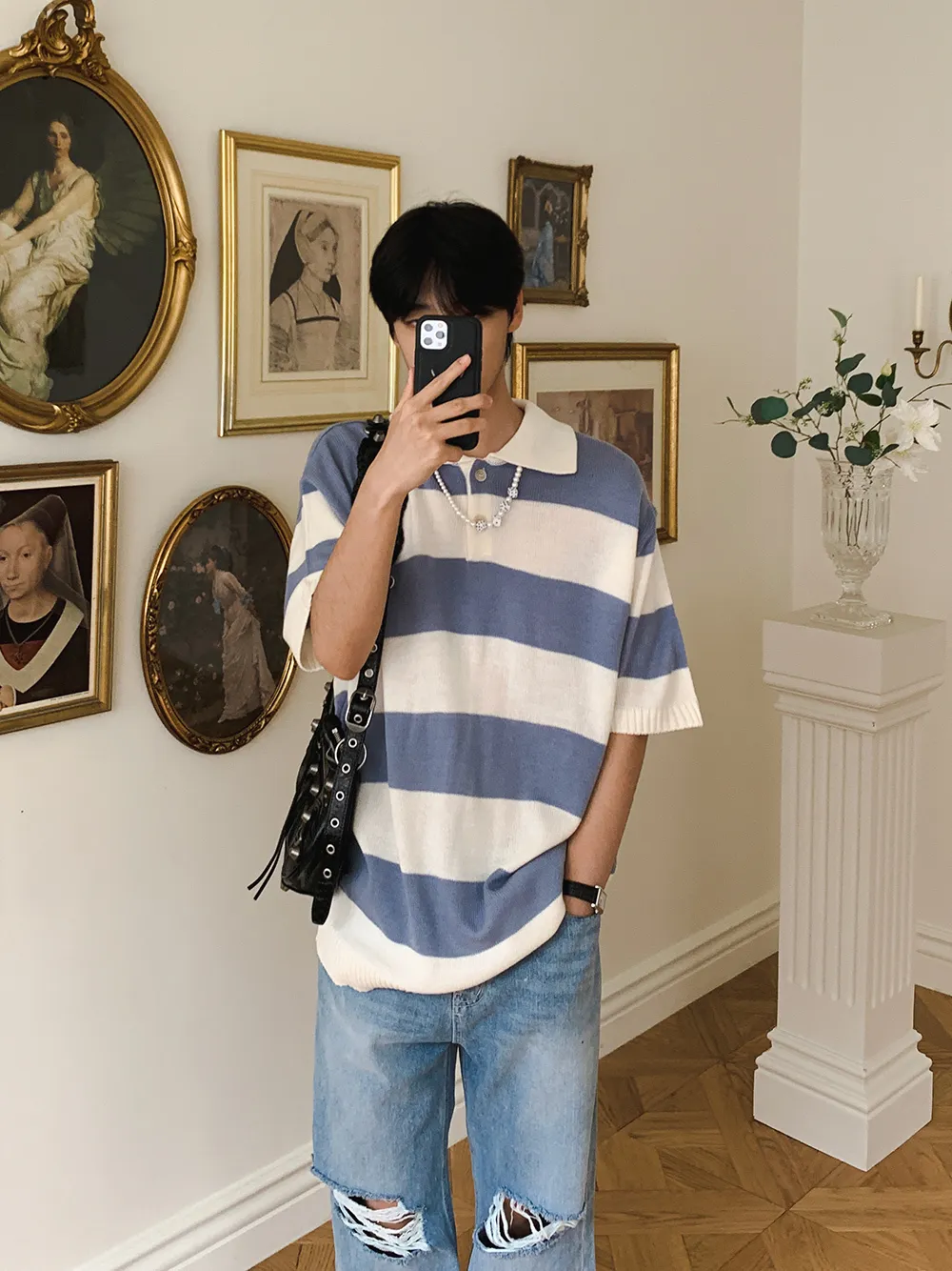 ASCLO  |Stripes Casual Style Unisex Street Style Bi-color