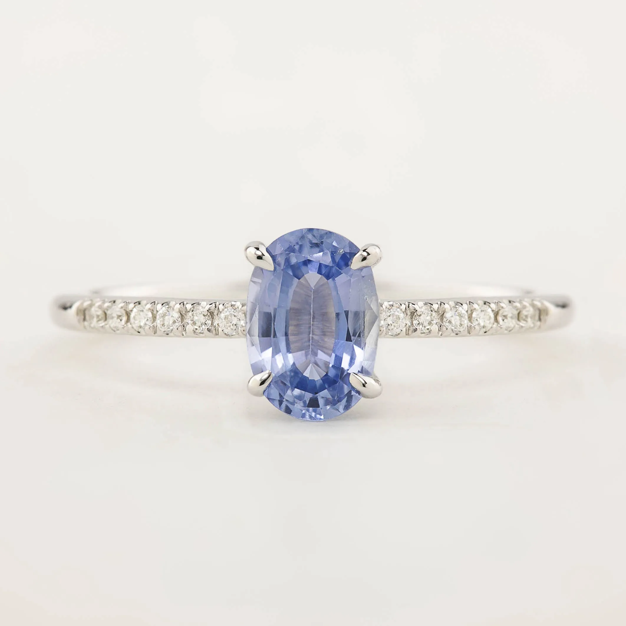 Audrey Ring - 0.96ct Ceylon Sapphire, 14k White Gold (One of a kind)