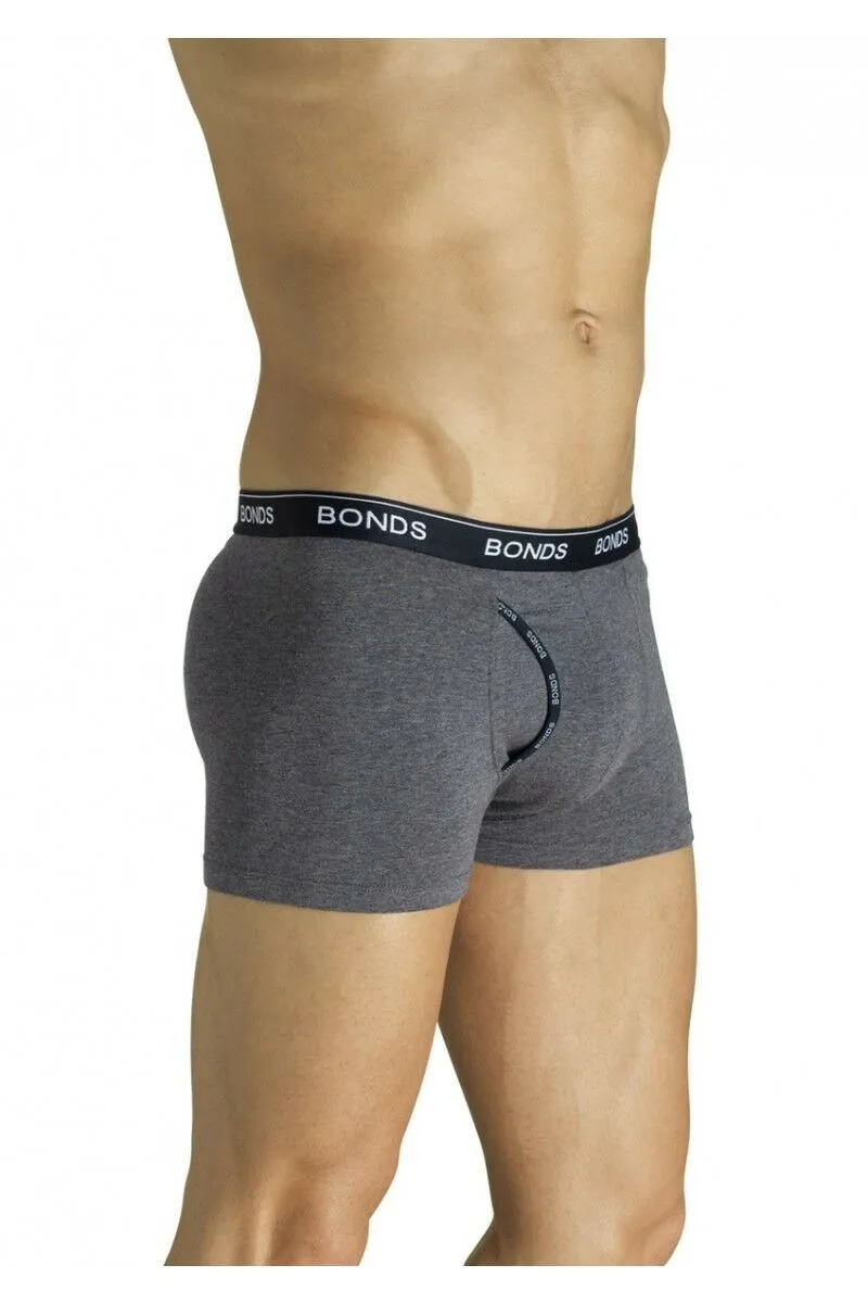 Authentic Bonds Mens Guyfront Trunks Underwear Shorts Grey/Black