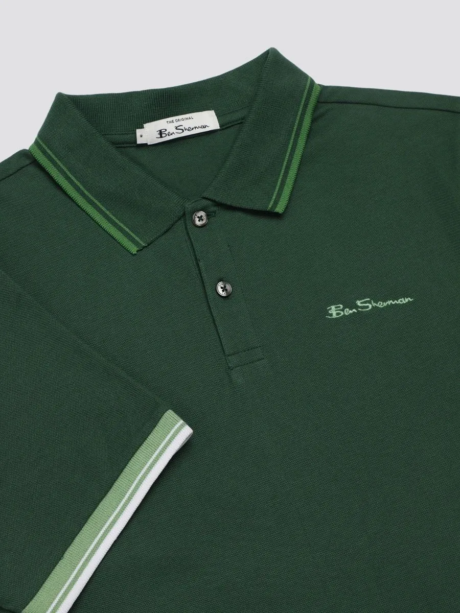 Ben Sherman Casual Short Sleeve Polo Shirt Green