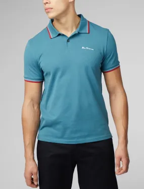 Ben Sherman Casual Short Sleeve Polo Shirt Teal