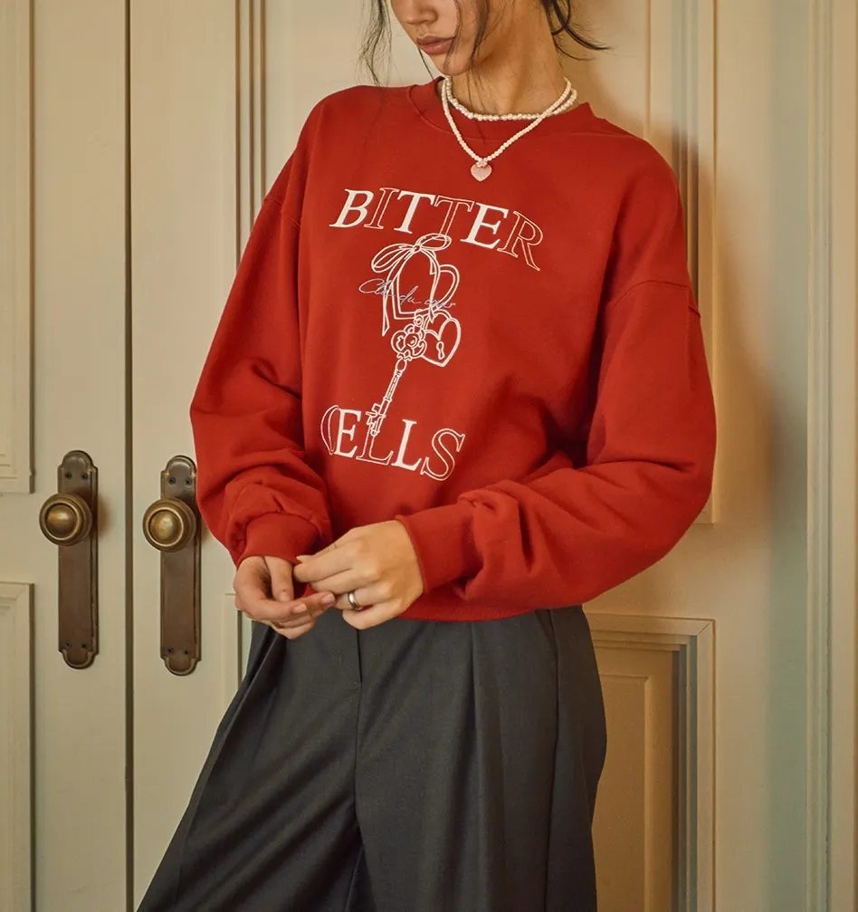 BITTER CELLS  |Casual Style Street Style Logo V-neck & Crew neck