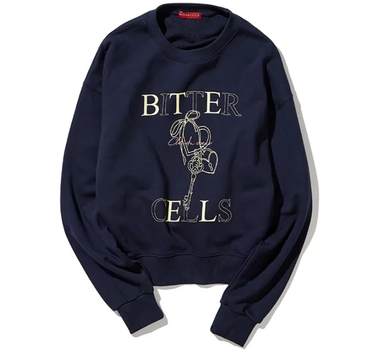 BITTER CELLS  |Casual Style Street Style Logo V-neck & Crew neck