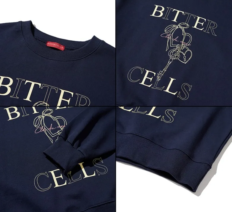 BITTER CELLS  |Casual Style Street Style Logo V-neck & Crew neck