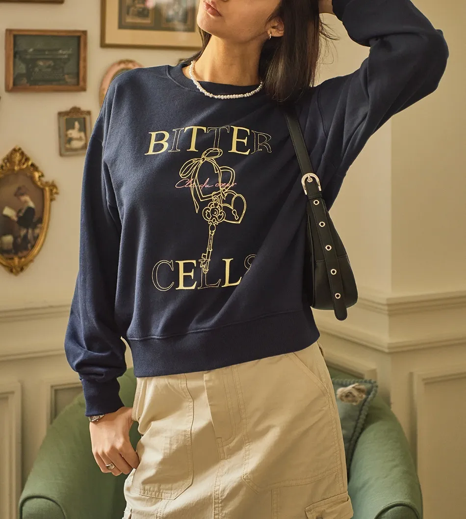 BITTER CELLS  |Casual Style Street Style Logo V-neck & Crew neck