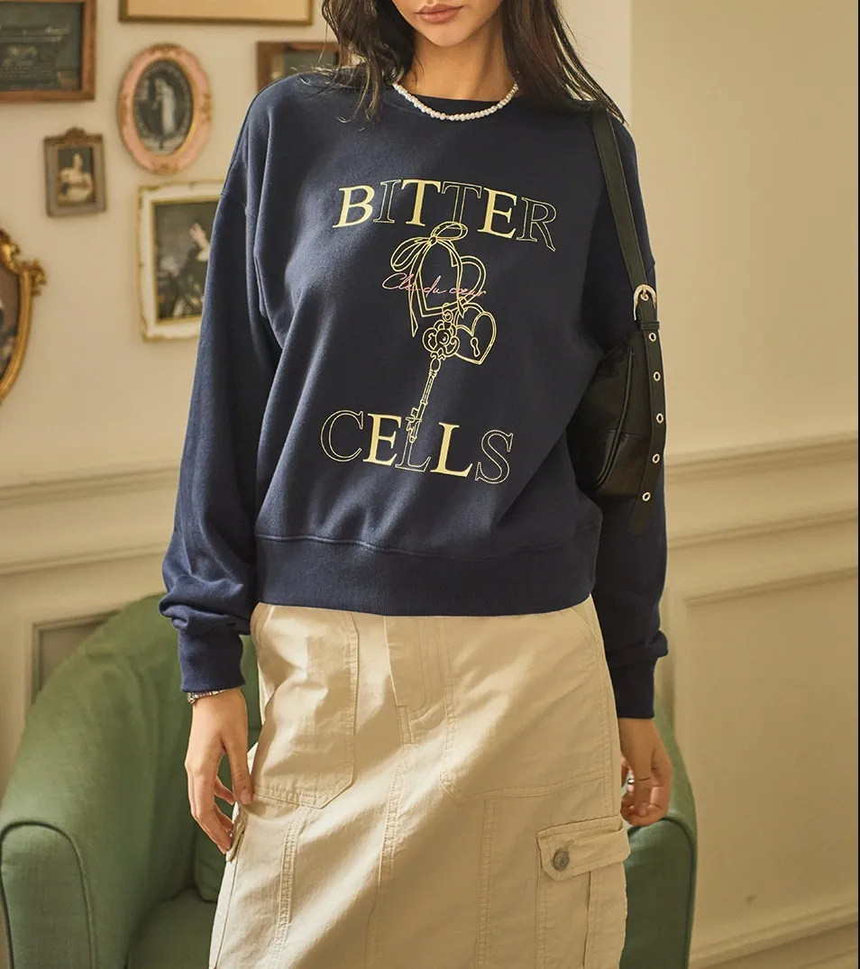 BITTER CELLS  |Casual Style Street Style Logo V-neck & Crew neck