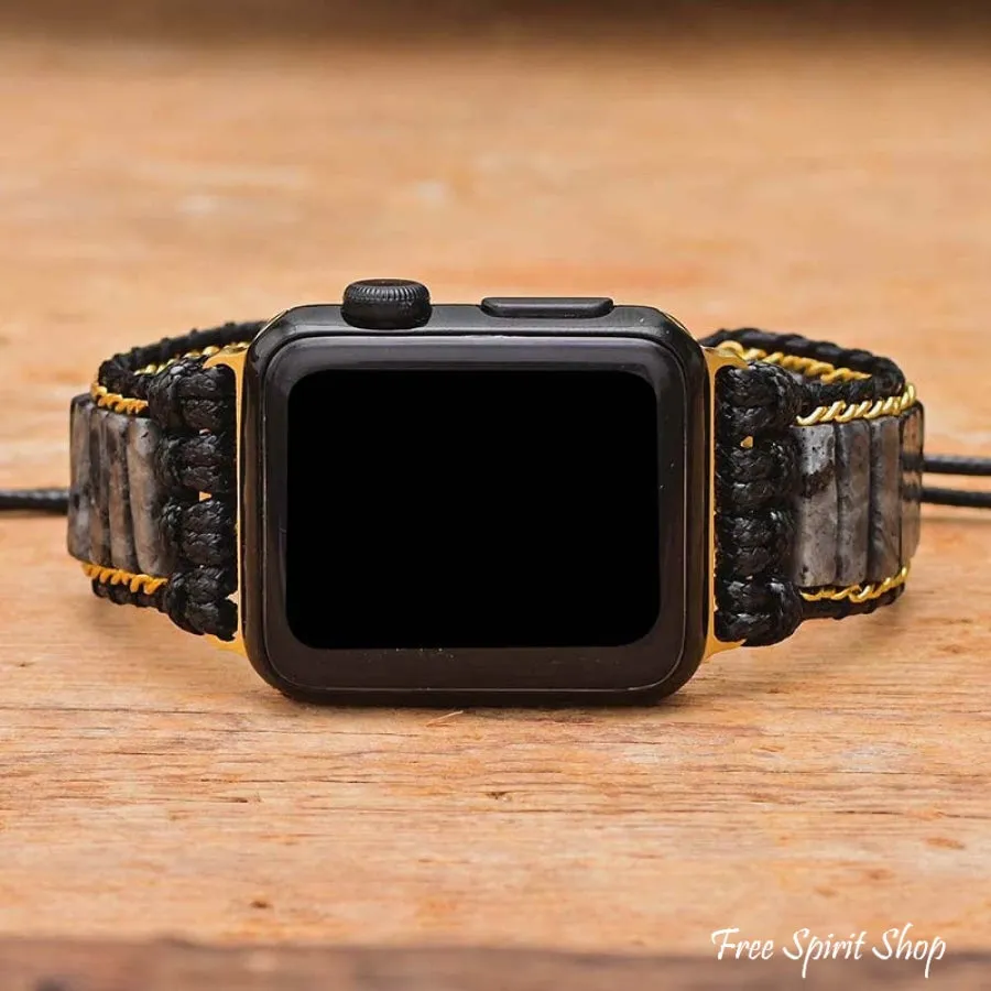 Black Labradorite Tube Apple Watch Band