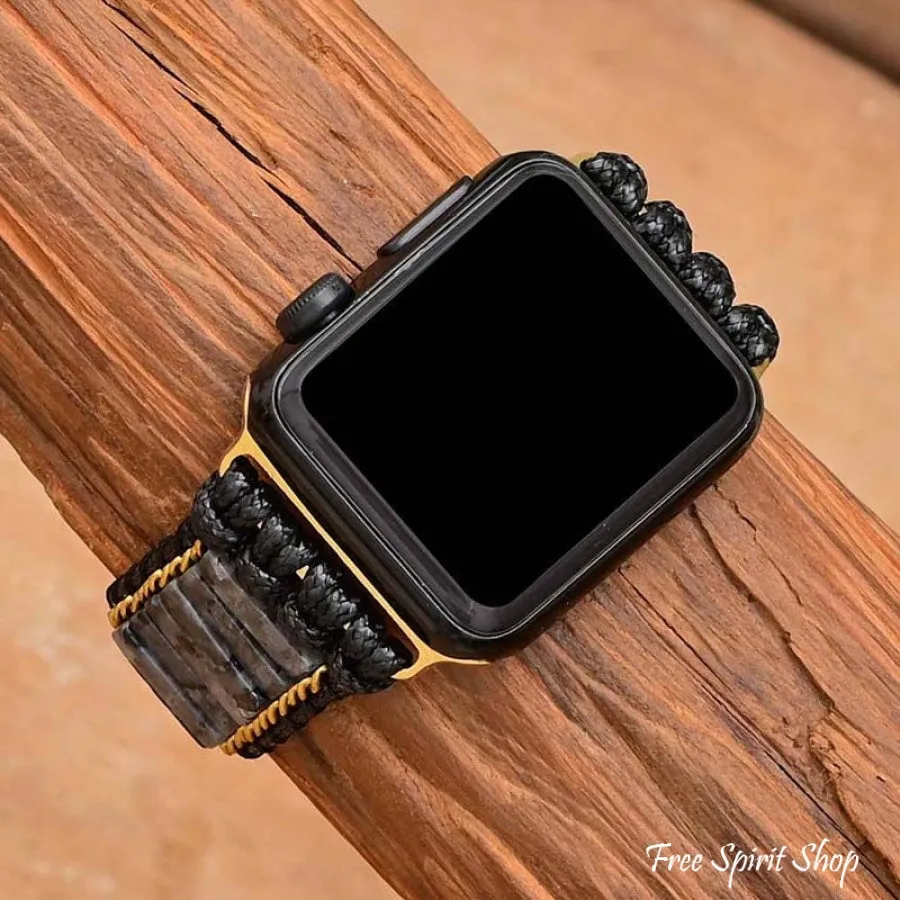 Black Labradorite Tube Apple Watch Band