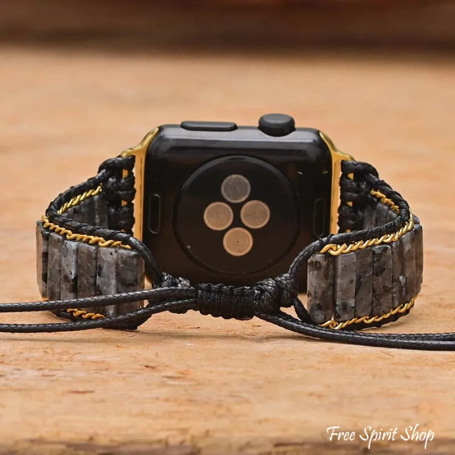 Black Labradorite Tube Apple Watch Band