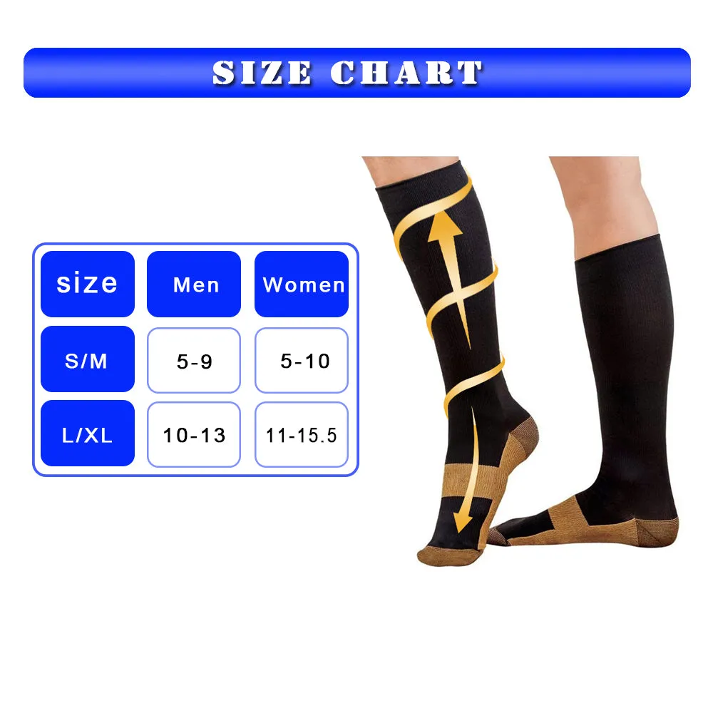 Blue Green Compression Blood Circulation Promotion Slimming Socks for Men