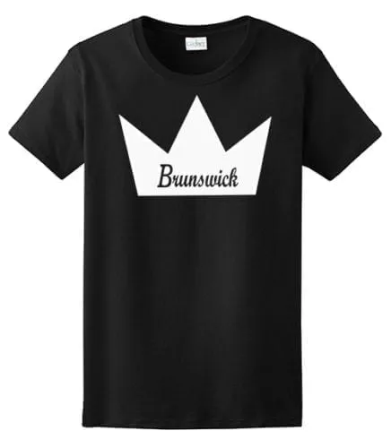 Brunswick Women’s T-Shirt Bowling Shirt 100% Ultra Cotton Black White