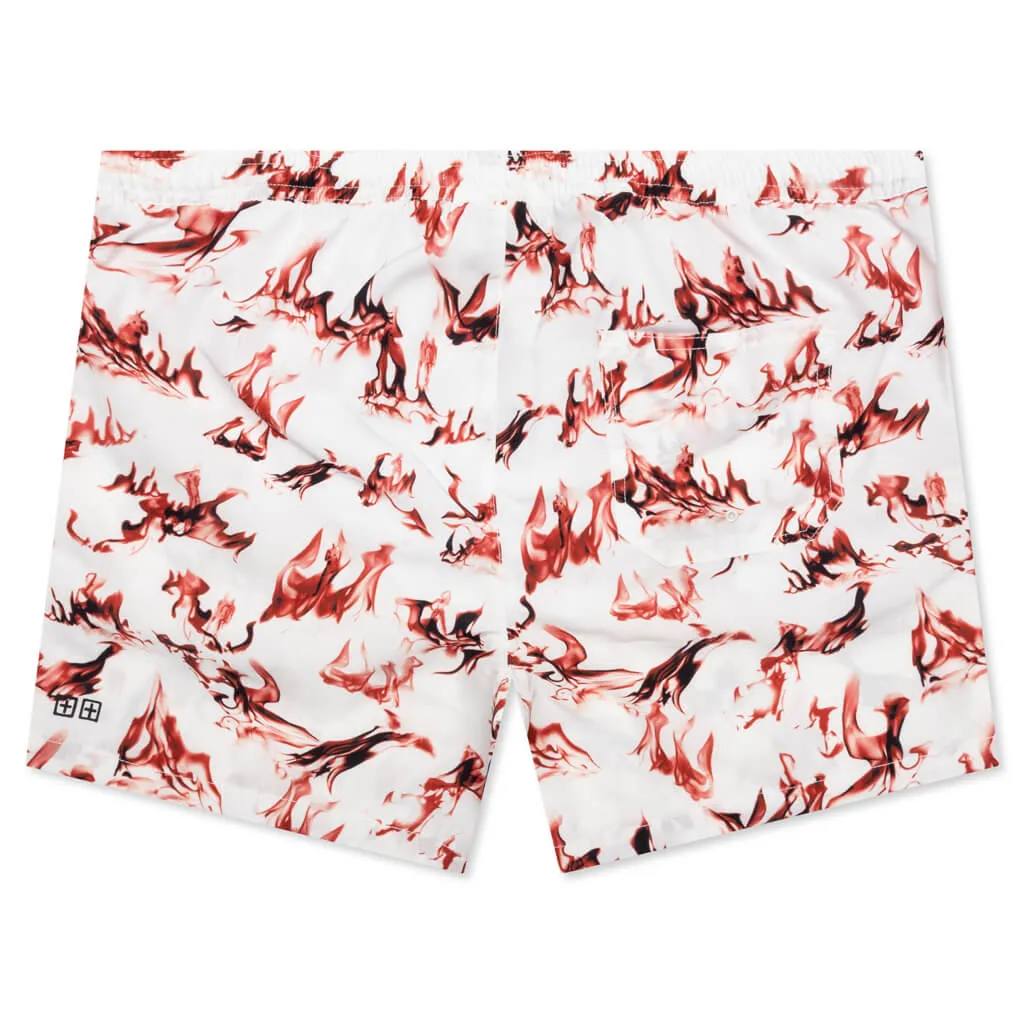 Burnt Boardshort - White