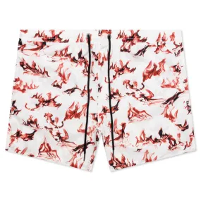 Burnt Boardshort - White