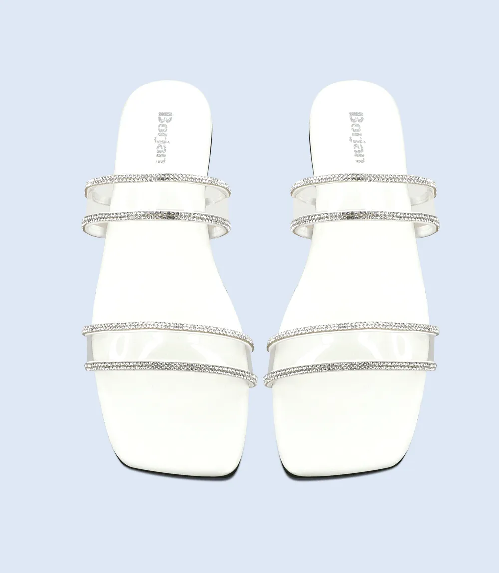 BW9650-WHITE-Women Slippers