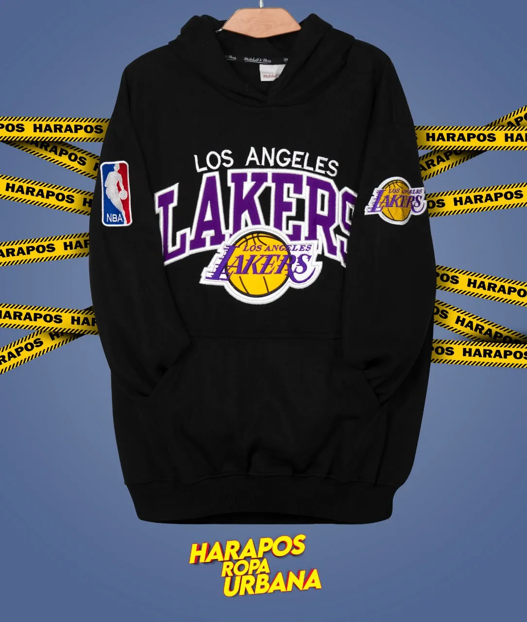 Canguro lakers negro detalles bordados