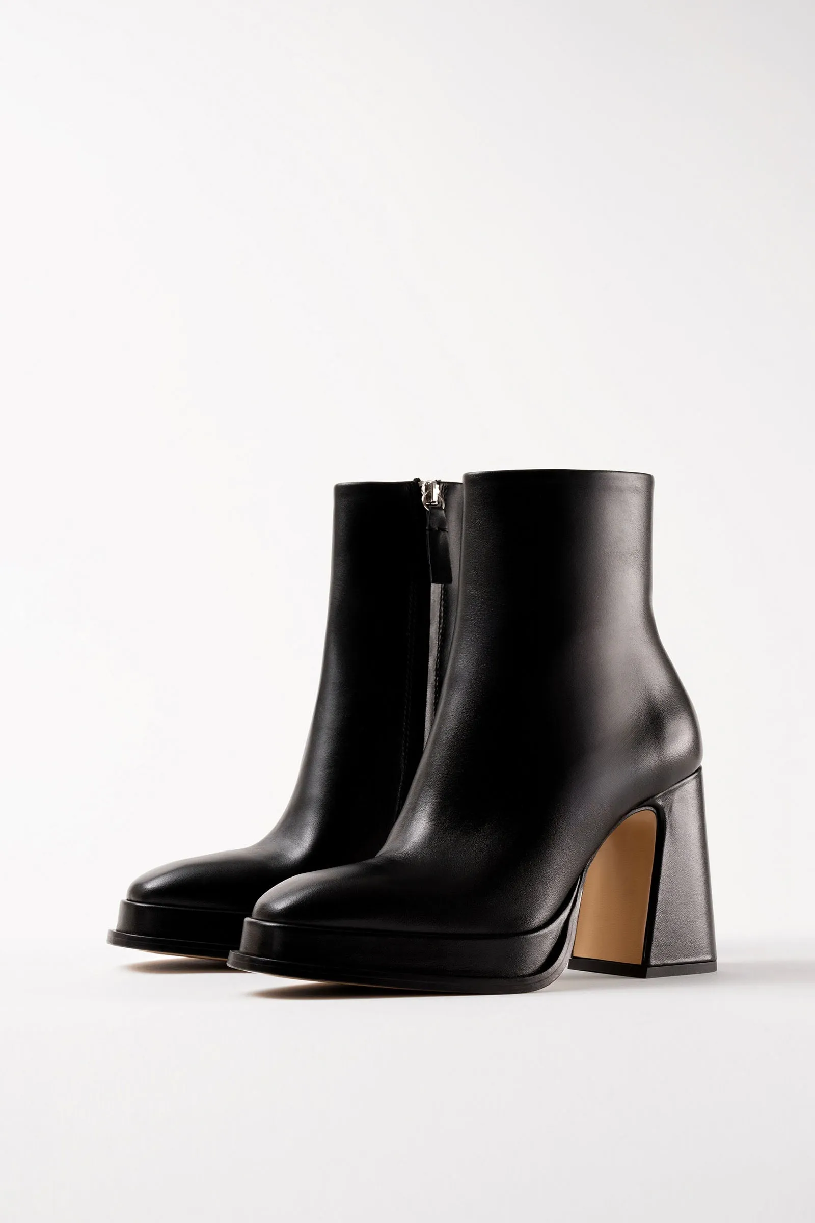 CHUECA - Black Leather Platform Boots